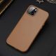 11. Dux Ducis Grit Leather Case for iPhone 14 Plus Elegant Faux Leather Cover (MagSafe Compatible) Brown