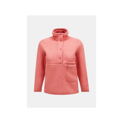 5. Peak Performance W Fleece Snap T Pink Sweatshirt