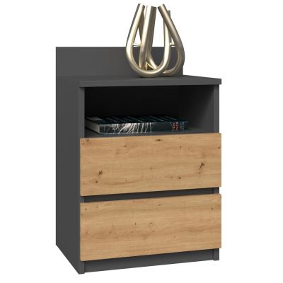 M1 bedside table 40x32xH59 anthracite/artisan
