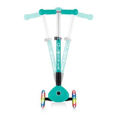 8. Globber Foldable 3-Wheel Scooter Lights Emerald Green Jr 437-107