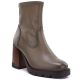 Women's khaki ankle boots with a block heel Potocki 12419