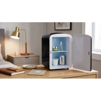 3. ELLE Home ESDAF101BKEU 4L Black Mini Fridge