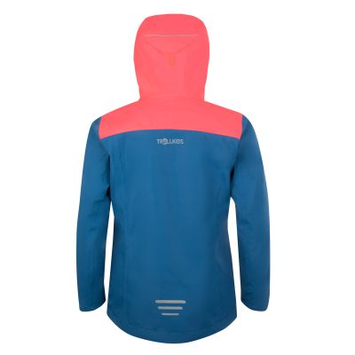 2. Girls’ Rain Jacket Trollkids Girls Bergen Jacket midnight blue/coral (611-138)