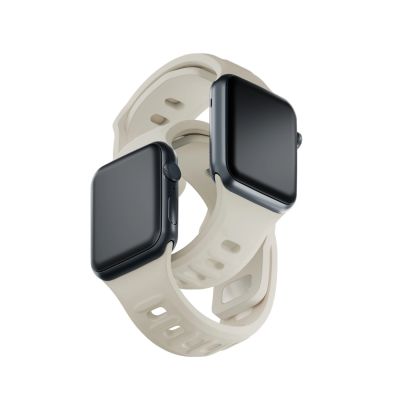 5. 3mk Silicone Watch Strap for Apple Watch 38/40/41 mm - white