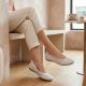 34. Rieker W RKR649 comfortable leather openwork shoes, white