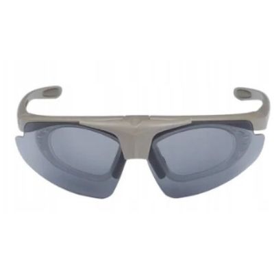 Wosport Tan Shooting Glasses - 3 Interchangeable Lenses, Strap