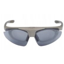 Wosport Tan Shooting Glasses - 3 Interchangeable Lenses, Strap