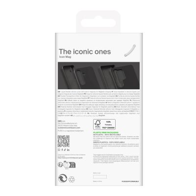 5. Puro Icon Mag Silicone Case with MagSafe for Samsung Galaxy S25+ - Black