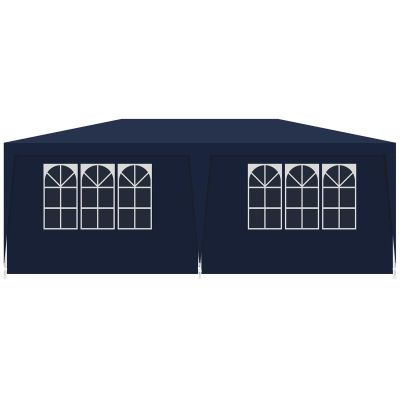 8. PE GARDEN CATERING TENT PAVILION 6x3M + 6 WALLS NAVY BLUE