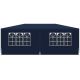 8. PE GARDEN CATERING TENT PAVILION 6x3M + 6 WALLS NAVY BLUE
