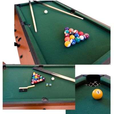 12. 3-in-1 ROTARY GAME TABLE, BILLIARDS, TABLE FOOTBALL, AIR HOOK-UP 121x89x84.5CM
