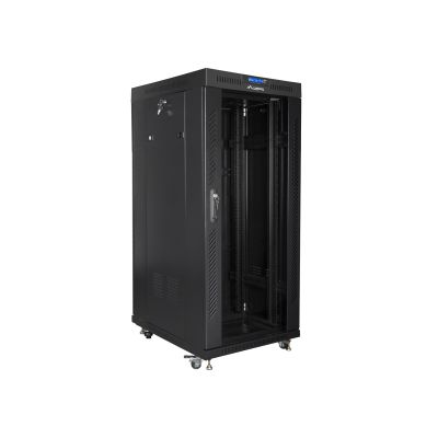 3. LANBERG LCD FLOOR RACK CABINET 19" 27U 800X1200 BLACK GLASS DOOR (FLAT PACK)
