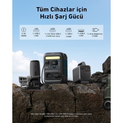 4. Anker Solix C300X 288Wh 300W Portable Power Station