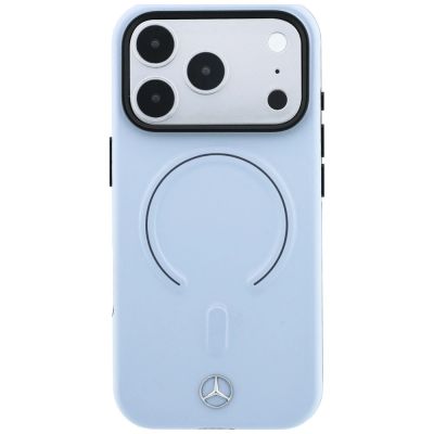 3. Mercedes Leather 3D MagSafe Case for iPhone 18 Pro / 17 Pro - Blue