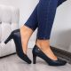 6. Sergio Leone navy blue block heel pumps