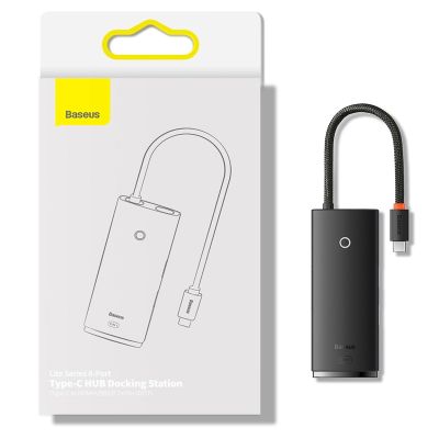 23. Baseus Lite Series multifunctional HUB USB Type C - 2 x USB 3.0 / USB Type C PD / HDMI 1,4 / SD / TF black (WKQX050101)