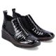 14. Rieker W R474 snakeskin leather ankle boots black