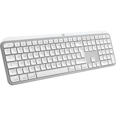 4. Logitech Master MX Keys S for Mac Keyboard Office RF Wireless + Bluetooth QWERTY American International Aluminum, White