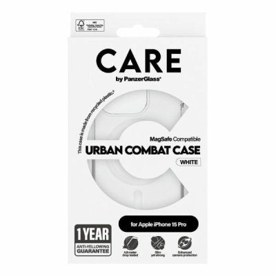 4. CARE by PanzerGlass Urban Combat Case MagSafe for iPhone 15 Pro - White