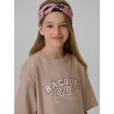4. Oversized T-shirt with print for girls 4F 4FJRAW26TTSHF4242-83S