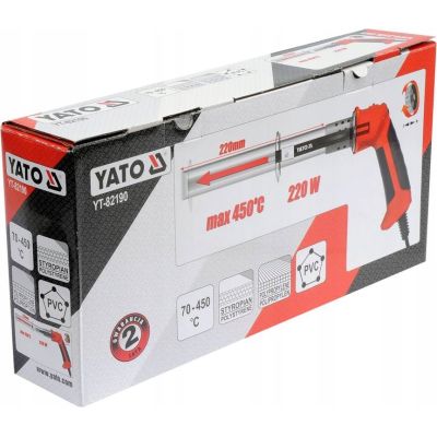 3. Yato YT-82190 Heat Gun Thermal Cutter 450 °C 220 W Orange, Steel