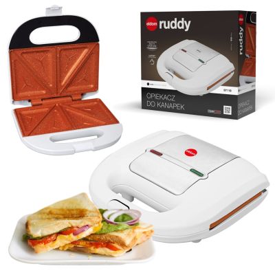 9. ELDOM SANDWICH MAKER ST11B RUDDY 750 W WHITE CERAMIC PLATES