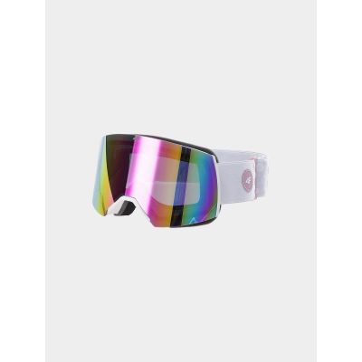 Girls' ski goggles with multi-color coating 4F Junior 4FJWAW24AGOGF040-10S
