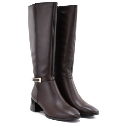 4. Women's brown leather high-heeled boots Sergio Leone KZ-31-S