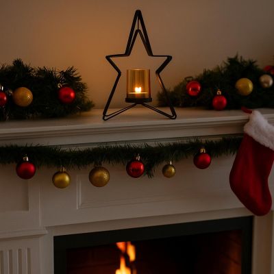 36. METAL CANDLESTICK 31.5 CM STAR MICA