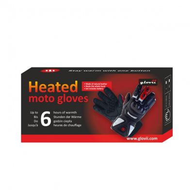 9. GLOVII Heated Motorcycle Gloves, Battery- or Rechargeable-Battery-Powered, Size L, Batteries, Charger and Cables Included, GDBL