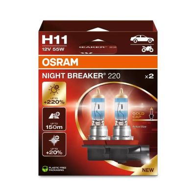 Bulb (Set of 2) H11 12V PGJ 19-2 NIGHT BREAKER 220, white 3700K