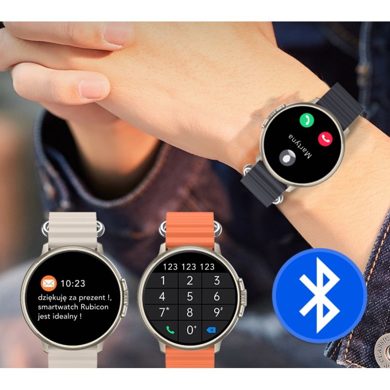 5. RUBICON RNCF15 Women's Smartwatch Titanium/Light Latte SMARUB260