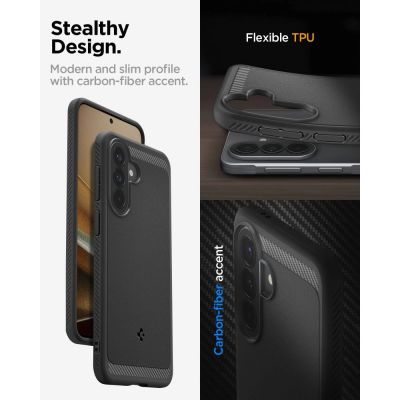 17. Spigen Rugged Armor Case for Samsung Galaxy A57 5G - Black