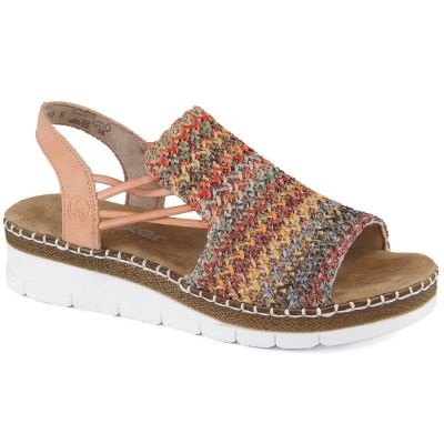 3. Comfortable Rieker W RKR669 multicolor sandals