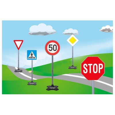 2. Jamara 460257 Rocking Toy Accessory Road Sign Set