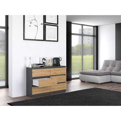7. Chest of drawers M6 120x30xH77 anthracite/artisan