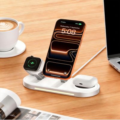 8. Tech-Protect A51 MagSafe 3-in-1 25W QI2.2 Wireless Charger - White
