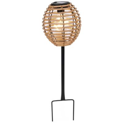 PROGARDEN BROWN RATTAN SOLAR BALL LAMP