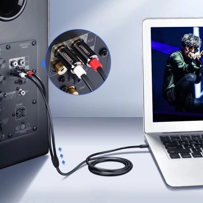 18. Ugreen AV116 10591 audio mini jack cable 3.5 mm (male) / 2RCA (male) 5m - black