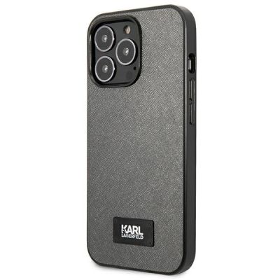 2. Karl Lagerfeld Saffiano Plaque case for iPhone 13 Pro / 13 6.1" - silver