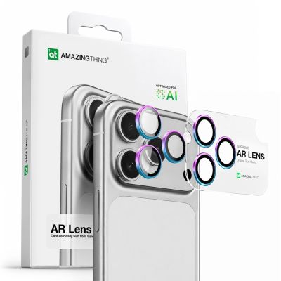 4. AmazingThing Lens Glass for iPhone 17 Pro / Pro Max with Rainbow Aluminum Frame