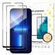 Wozinsky Set of 2x Super Durable Full Glue Tempered Glass Screen Protector with Frame Case Friendly iPhone 17e / 16e, iPhone 14, iPhone 13 Pro / iPhone 13 Black