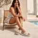 5. Women's beige leather wedge sandals S.Barski 7002