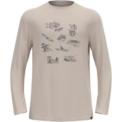 Men's ODLO Merino 200 Tourist T-Shirt Crew Neck l/s Long-Sleeve Shirt, Grey
