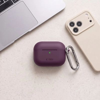 4. Tech-Protect Silicone Hook Case for Apple AirPods 3 – Burgundy