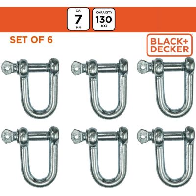 11. STEEL SCREW-LOCK SHACKLE 6 PCS BLACK + DECKER