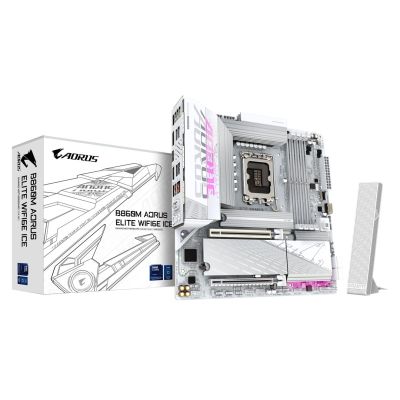 7. GIGABYTE B860M AORUS ELITE WF6E ICE Intel B860 LGA 1851 (Socket V1) micro ATX