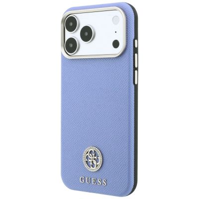 2. Guess Grained Round Strass Logo MagSafe Case for iPhone 18 Pro Max / 17 Pro Max - Blue
