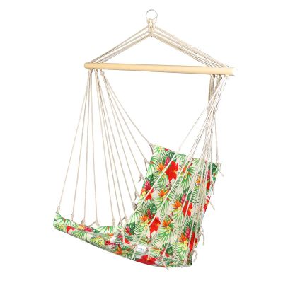 4. BRAZILIAN HAMMOCK HANGING CHAIR 100x50CM NATURA WITH SEWN TROPIC JUNGLE PILLOW