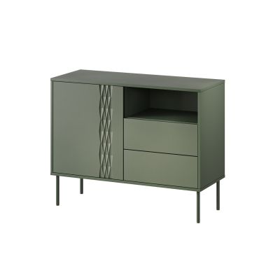 Chest of drawers 1D2S TRESSE 100x40x75 matt green